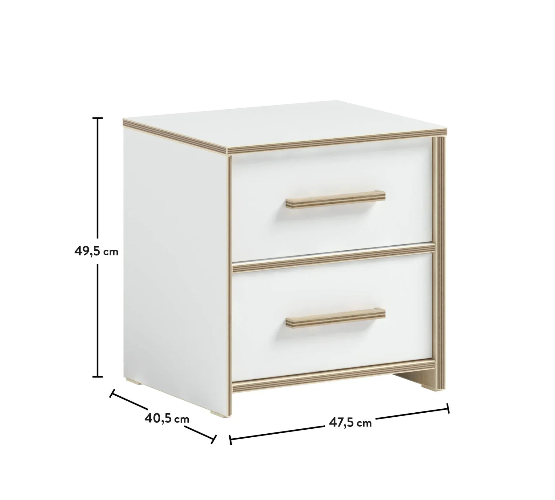 Нощно шкафче «Modera» + две чекмеджета, размер 47х49х40см - Image 6