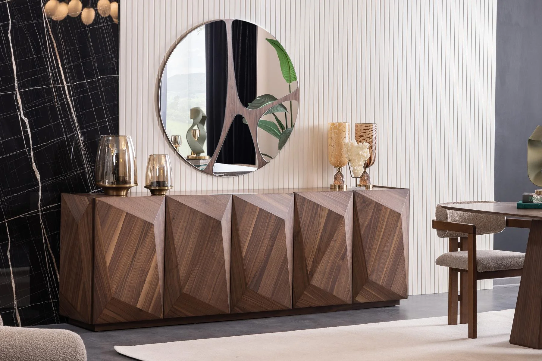 Огледало за бюфет «Carisma Walnut» с размер 104х104х2см - Image 3