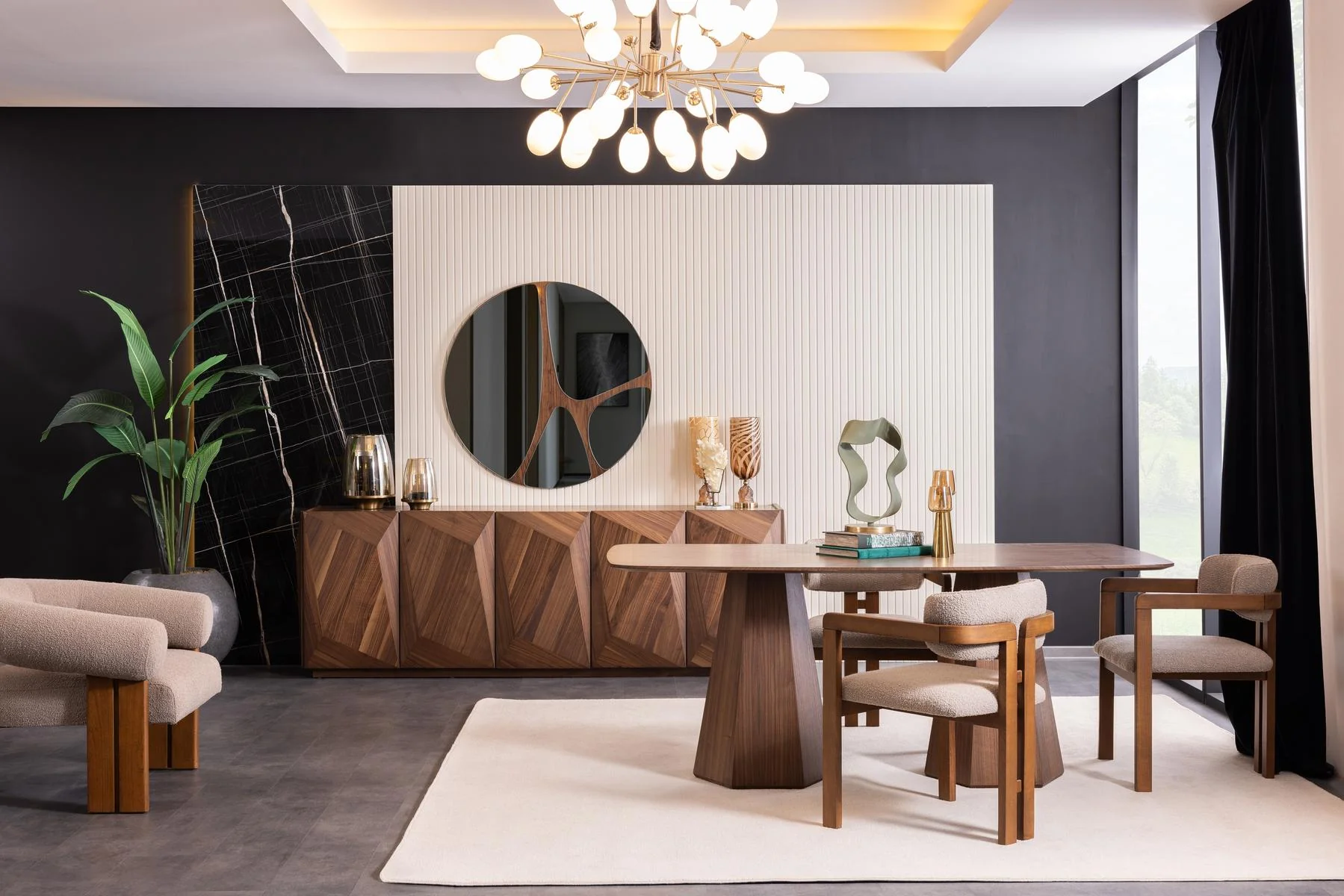 Огледало за бюфет «Carisma Walnut» с размер 104х104х2см - Image 4