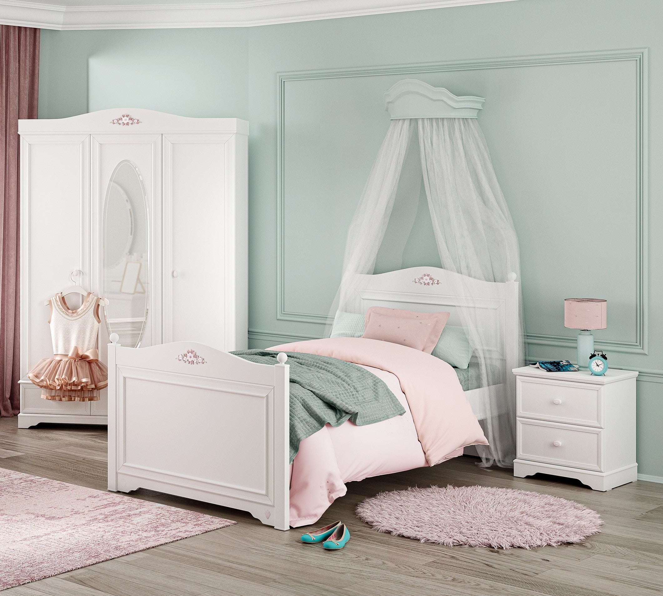 Легло «Rustic White» + табла и допълнителна предна табла - Image 3