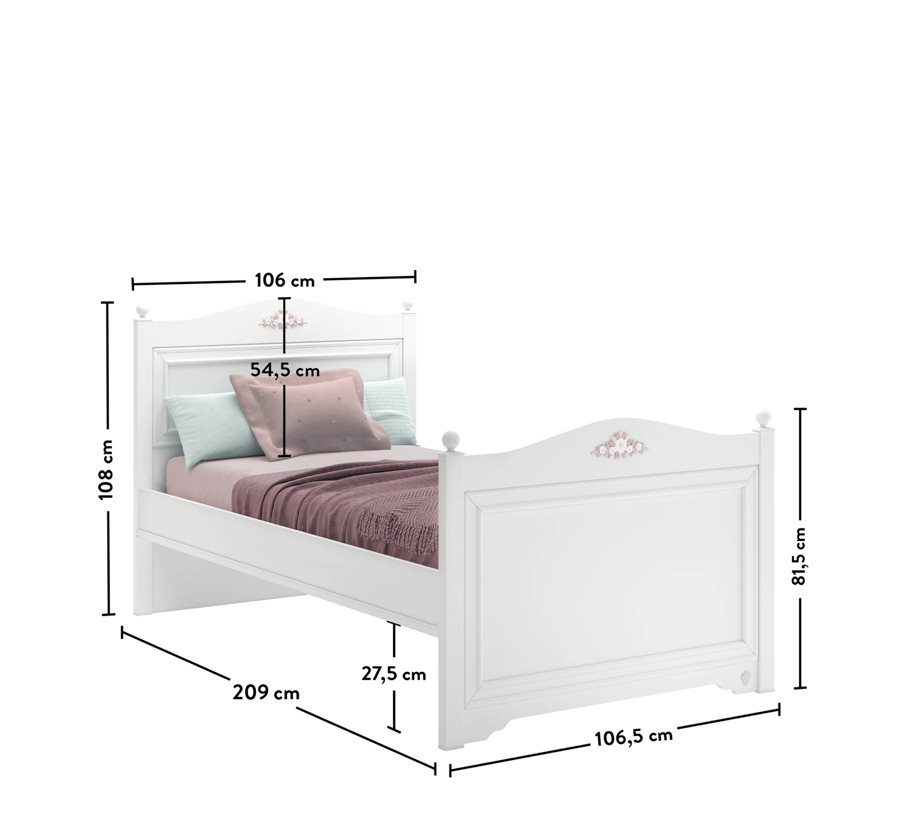 Легло «Rustic White» + табла и допълнителна предна табла - Image 5