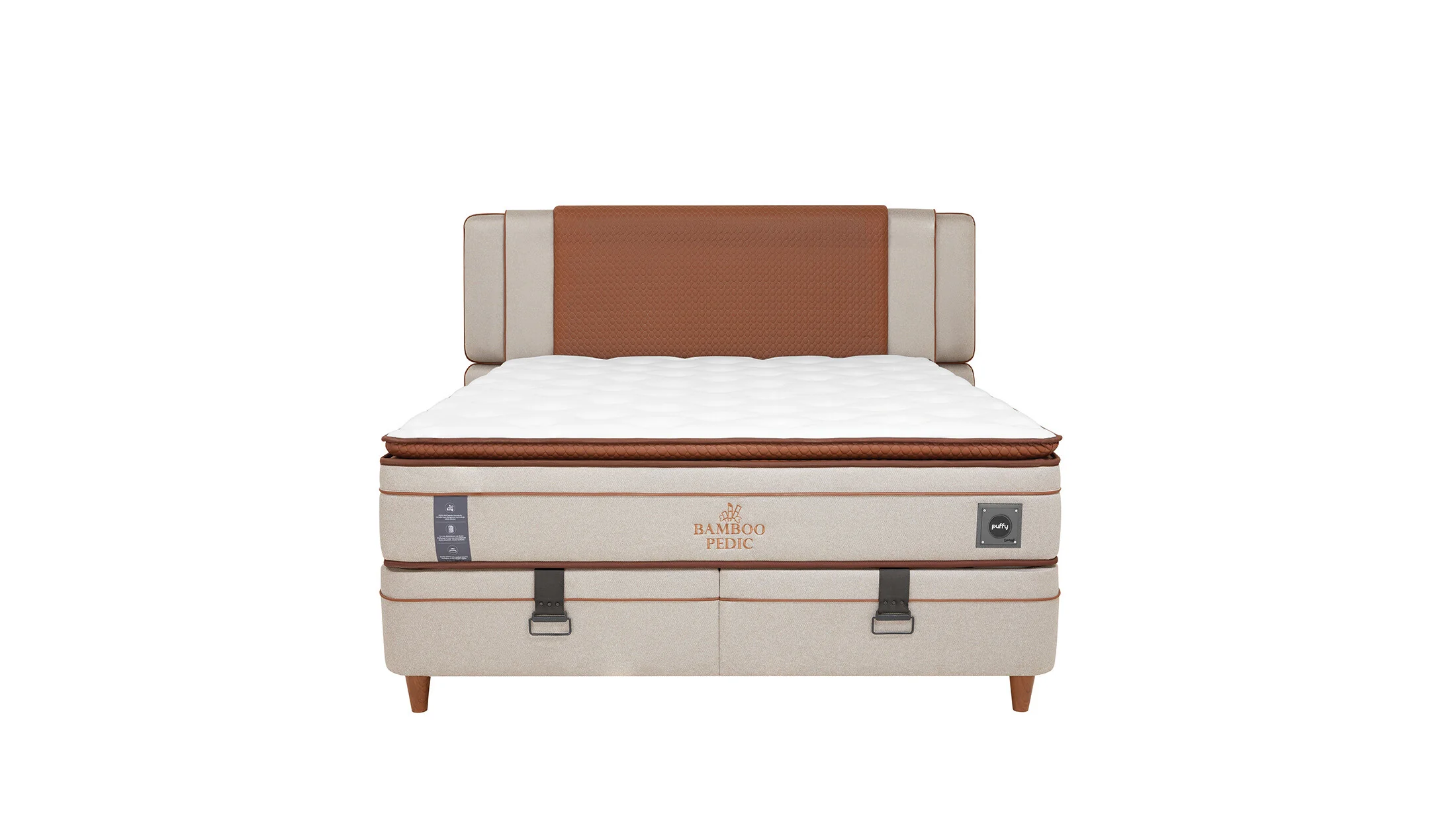 Тапицирано легло «Bamboo Pedic» + Матрак и табла - с място за съхранение, матрак с бамбукови влакна, с микрокапсули - Image 5