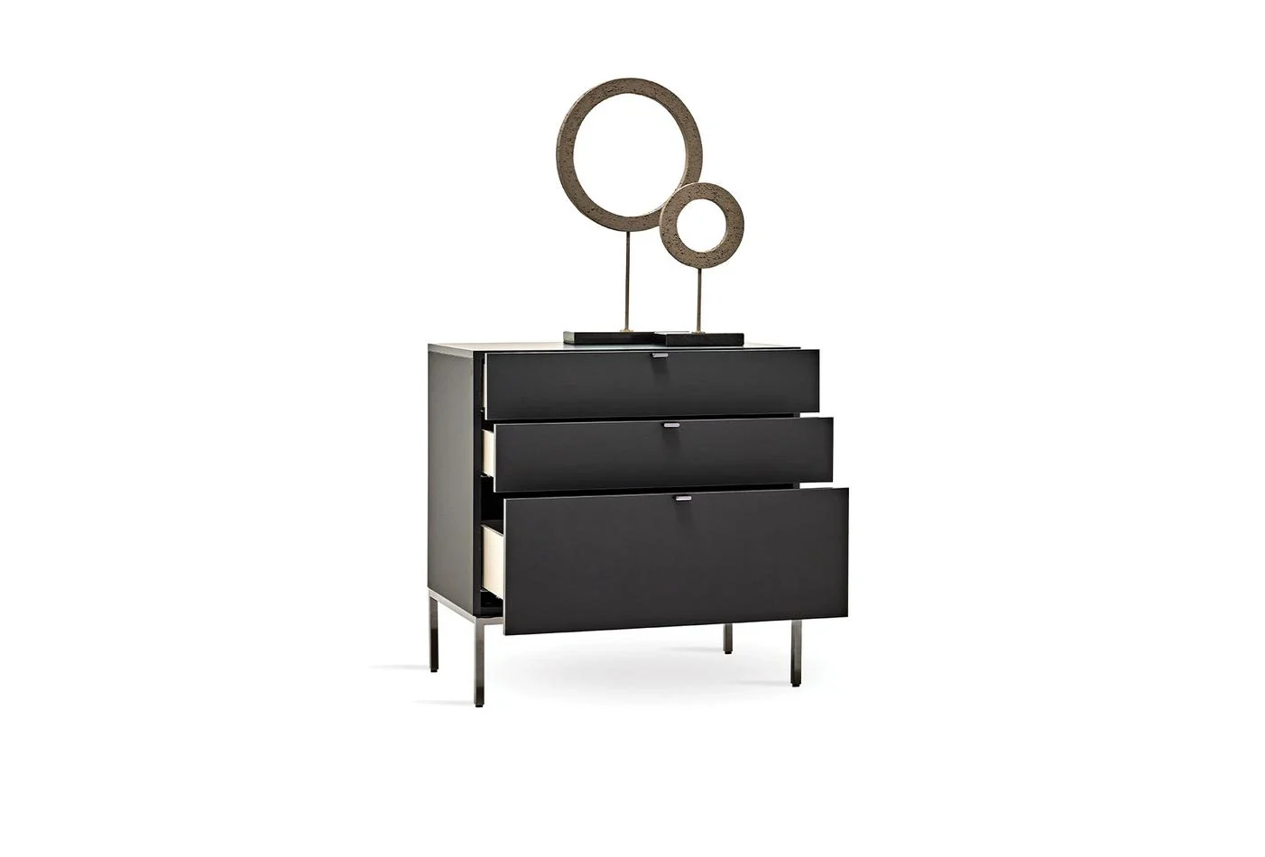 Шкаф «Legato Black» с три чекмеджета и органайзер, размер 80х81х48см - Image 2