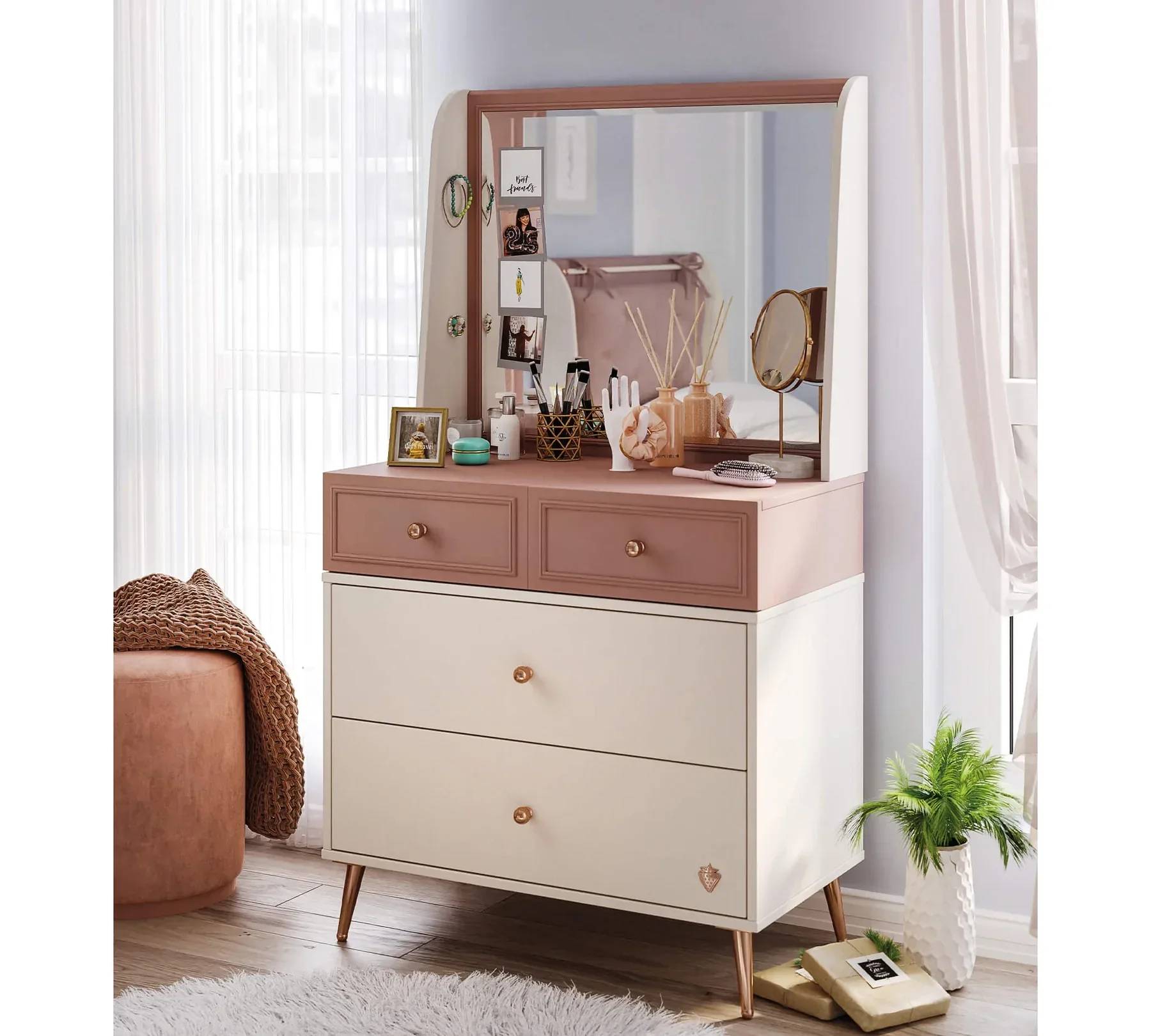 Скрин «Elegance» с четири чекмеджета, размер 80х79х44см - Image 4