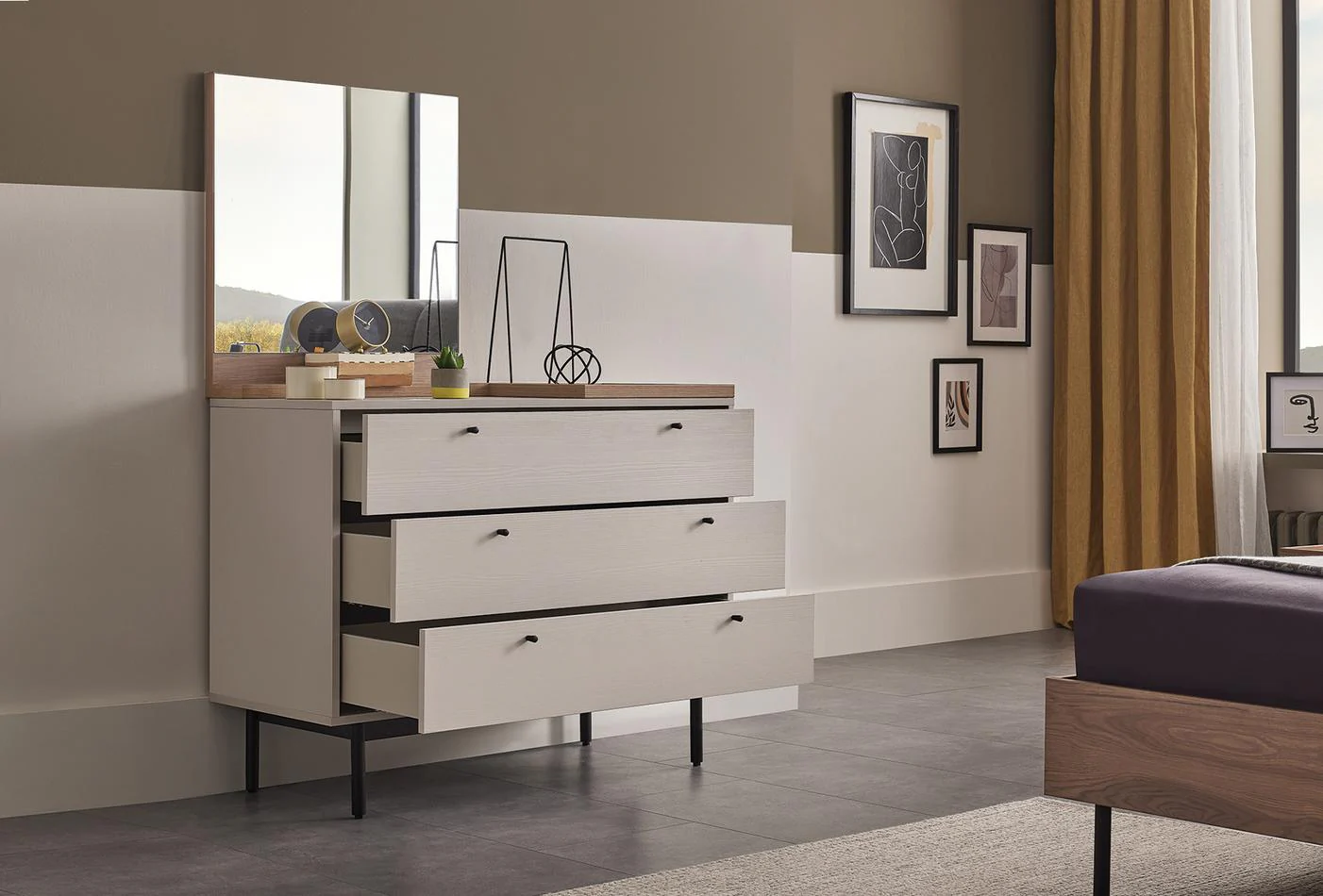 Скрин «Loreto» с три чекмеджета, размер 108х88х48см - Image 6