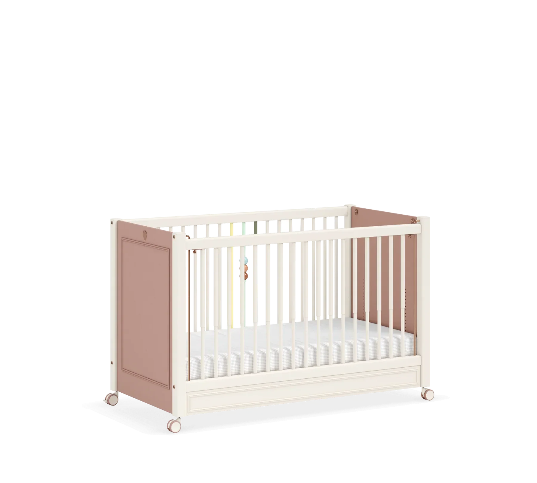 Бебешка кошара «Elegance Baby» с въртящи колелца и подвижна преграда, за матрак 60х120см - Image 5