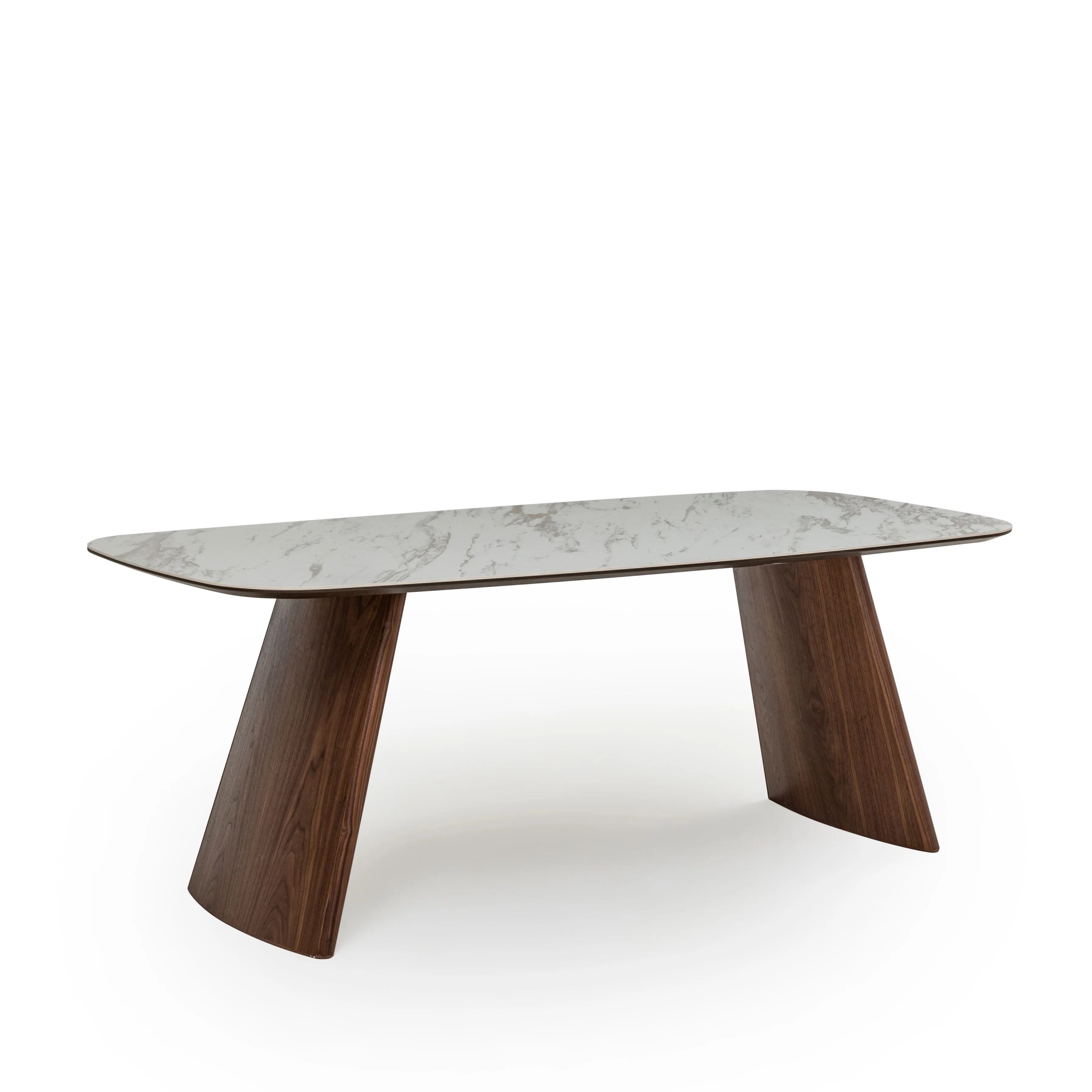 Трапезна маса «Delta Bej Walnut» + керамичен плот и естествен фурнир