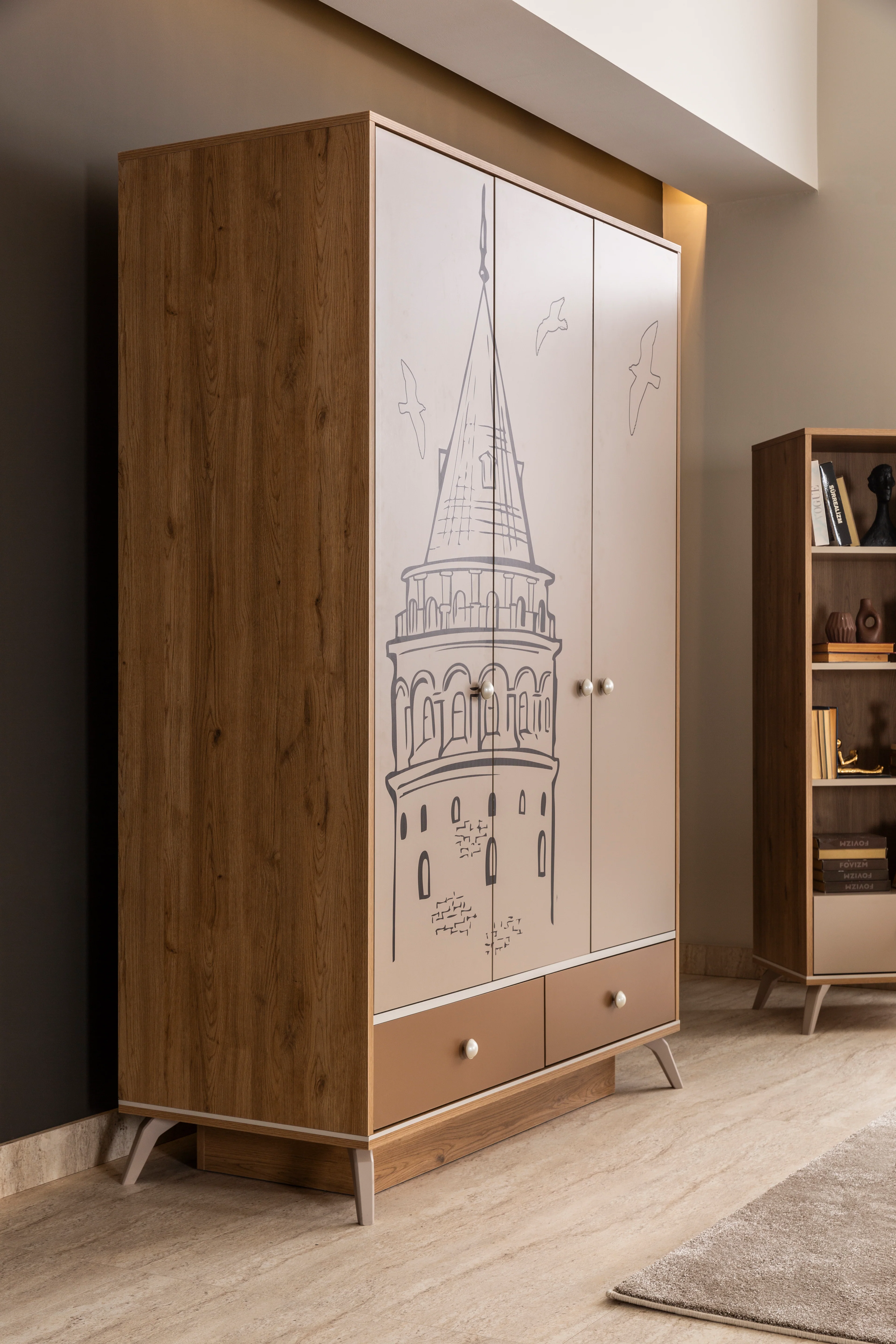 Трикрилен гардероб «Galata» - ширина 142см - Image 4