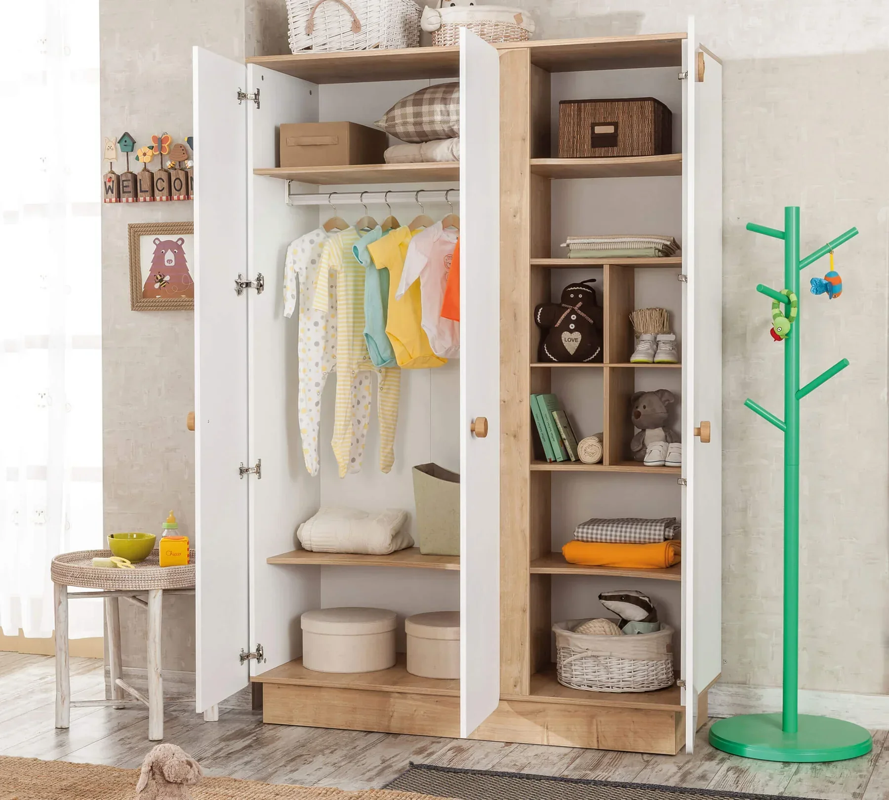 Трикрилен гардероб «Natura Baby» - ширина 136см - Image 4