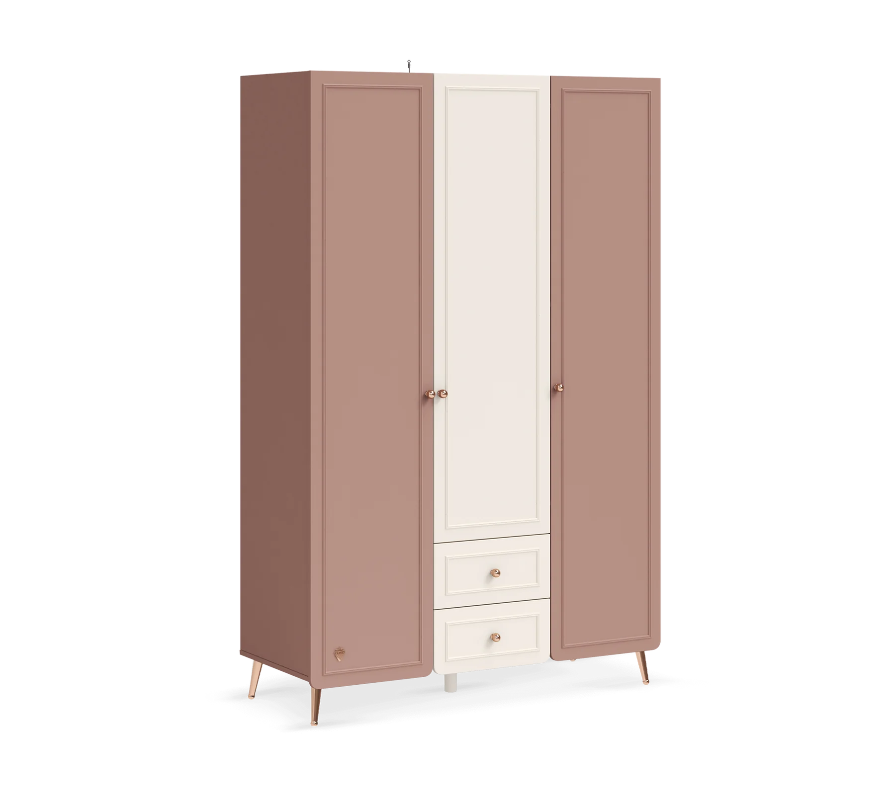 Трикрилен гардероб «Elegance baby» с две чекмеджета, ширина 129см - Image 3