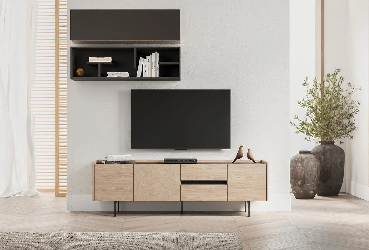 ТВ шкаф «Terra» с крачета, с размер 180х57х47см - Image 2